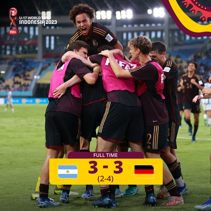U17世界杯：德国点球7-5阿根廷进决赛 鲁贝托绝平+戴帽无力回天