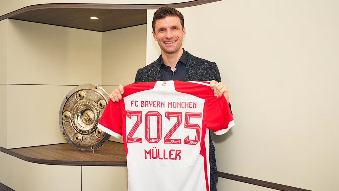 一人一城一队！官方：拜仁与34岁穆勒续约至2025年