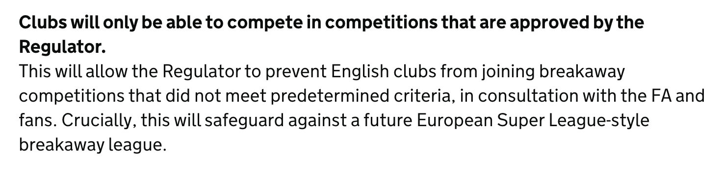 英超球队无望❌记者：英国政府将通过法律禁止英超球队参加欧超
