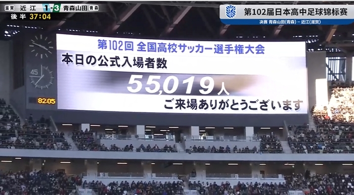 ?日本第102届日本高中决赛入场人数：55019人