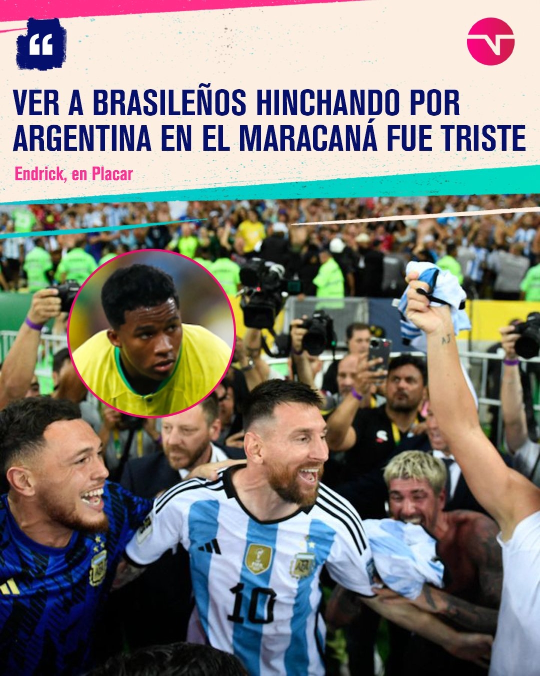 恩德里克：巴西球迷支持阿根廷让我悲伤 我们未来几年能夺世界杯