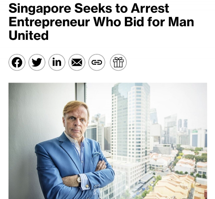 共和报：一位芬兰商人遭新加坡通缉，此前他曾尝试收购曼联和国米