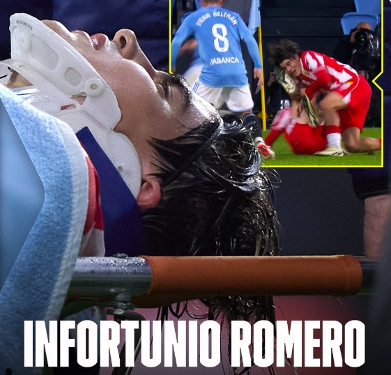 ?惨！卢卡-罗梅罗遭队友滑铲误伤踢中头部，被担架抬下送往医院