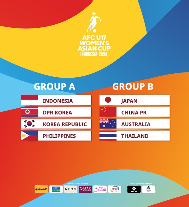 死亡之组？U17女足亚洲杯分组：中国、日本、澳大利亚、泰国同组
