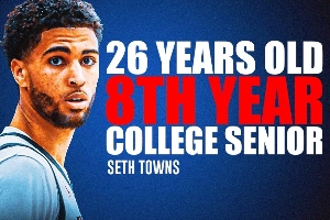 26岁大学球员赛斯-唐斯结束八年生涯，NCAA疯三外卡赛遗憾负球