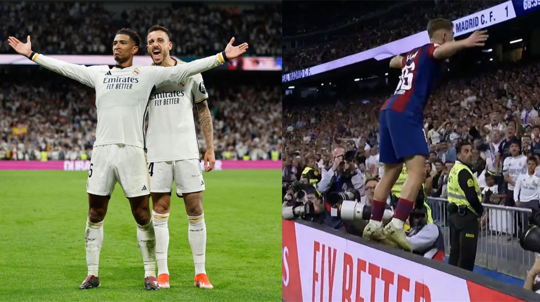 【万博足球】庆祝不能太早❓费尔明扳平庆祝vs贝林厄姆绝杀庆祝