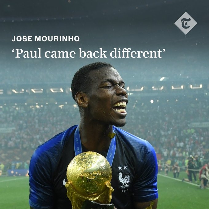 穆里尼奥：博格巴2018世界杯夺冠后就变了，足球不再是他的重点
