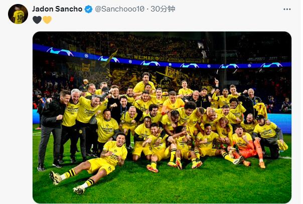?开心极了！桑乔连发多条社媒庆祝晋级欧冠决赛??