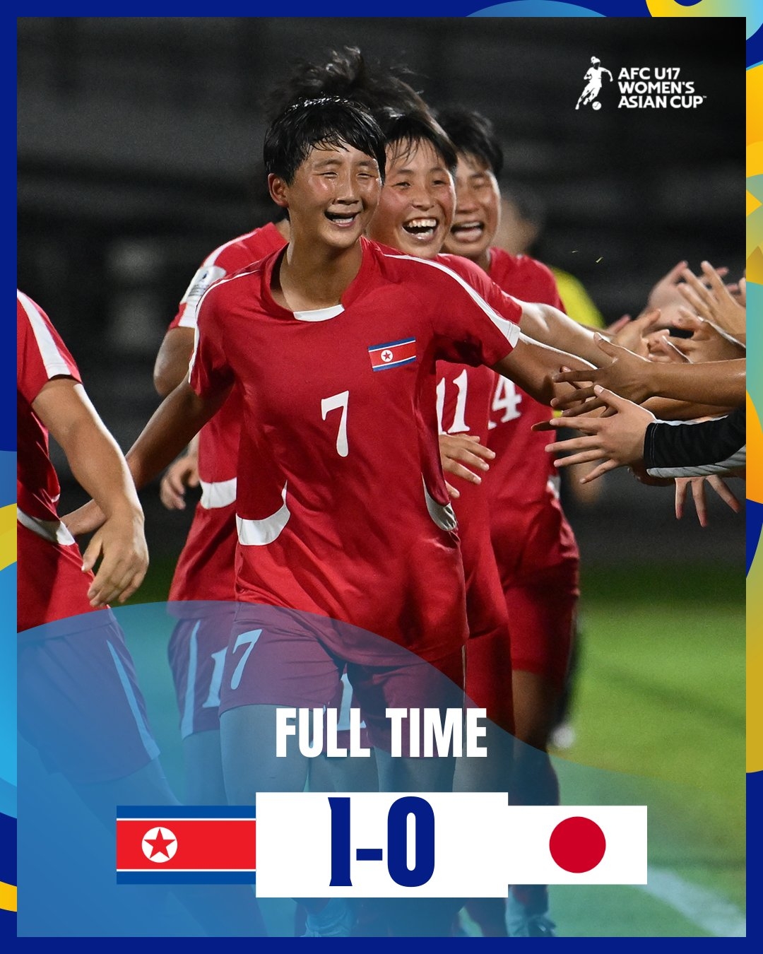 U17女足亚洲杯-朝鲜1-0日本夺冠  朝鲜5场全胜+未失球