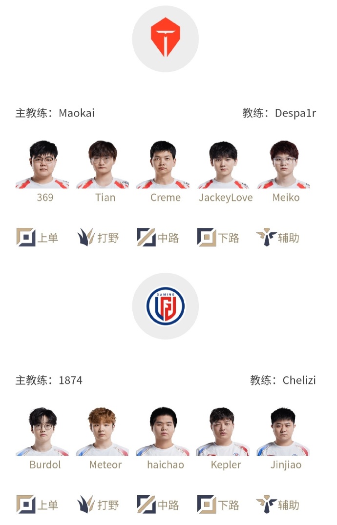 LPL明日首发：LGD背靠背对阵TES JDG背靠背Yagao对阵左手！