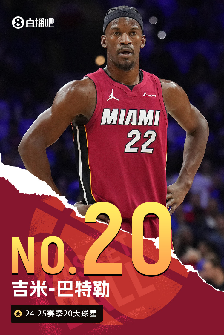 ?榜单最后一位出炉❗NBA新赛季20大球星之No.20：巴特勒?