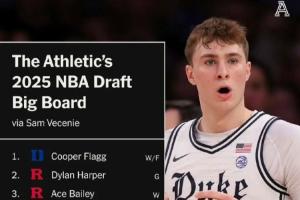 杨瀚森排第80位！2025年选秀大板最新榜单发布