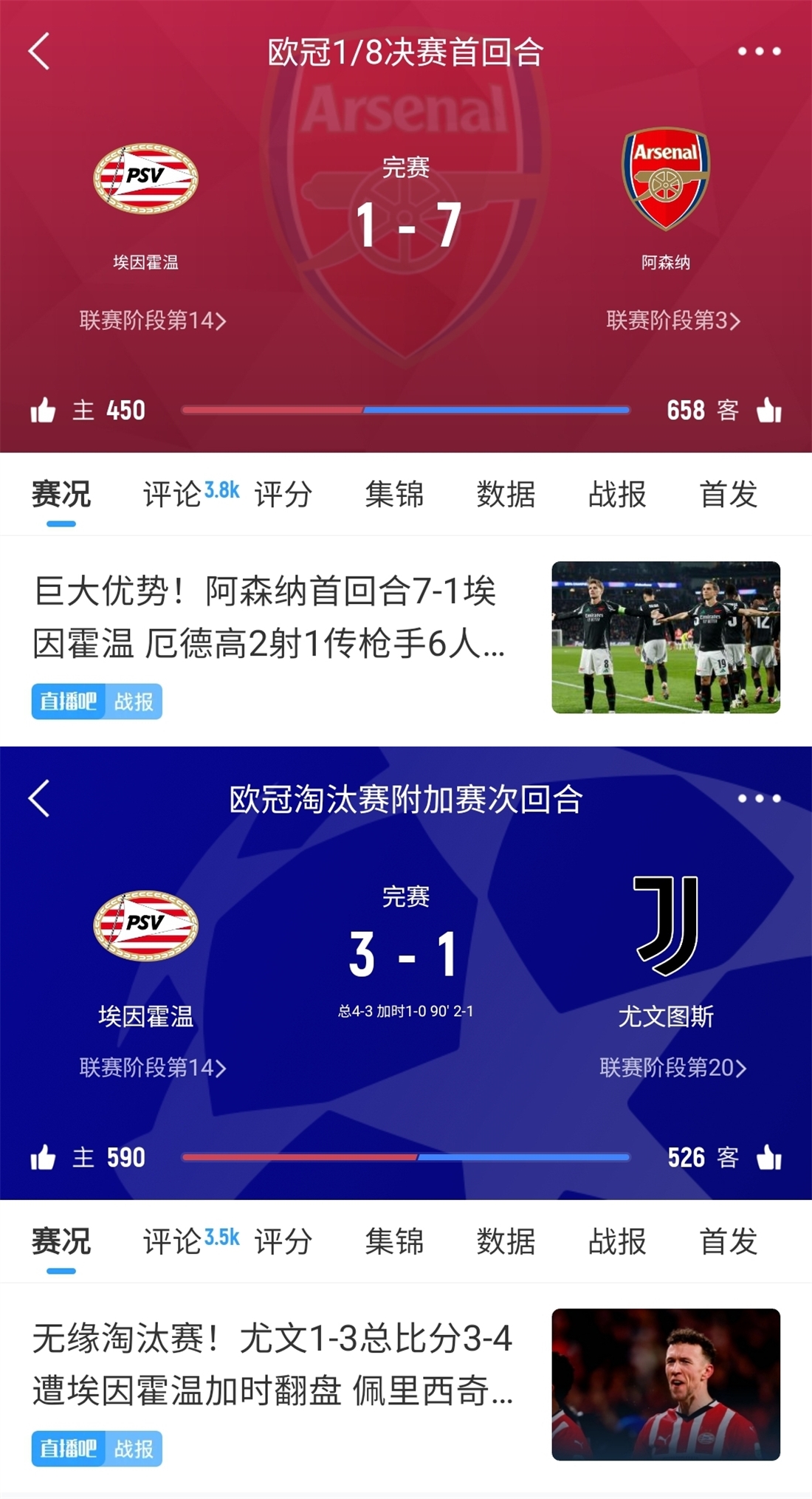 今日趣图：阿森纳7-1 埃因霍温 3-1尤文，那阿森纳vs尤文几比几？