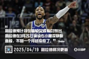利拉德预计将在季后赛复出 雄鹿乐观估计球队后场核心复出时间