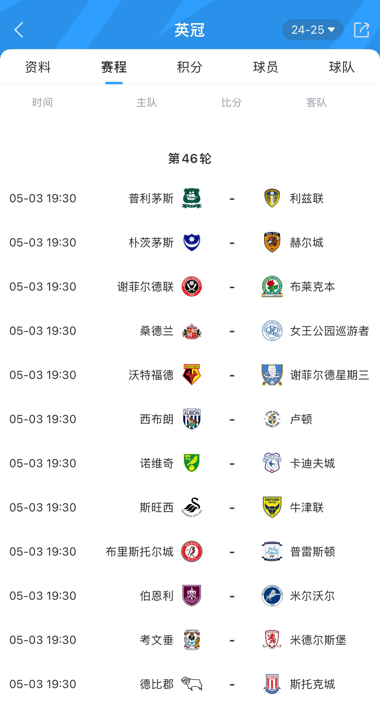 英冠19:30收官!2队97分隔空争冠 5队争2附加赛席位 6队保级大战