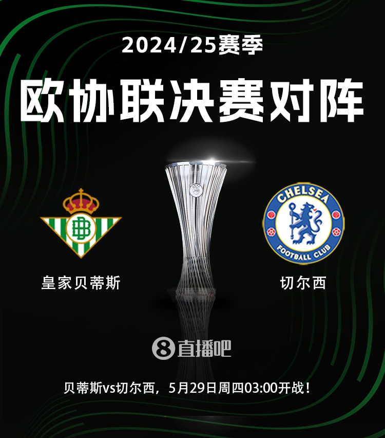 安东尼发威！欧协联决赛对阵：切尔西vs贝蒂斯，5月29号3点开赛