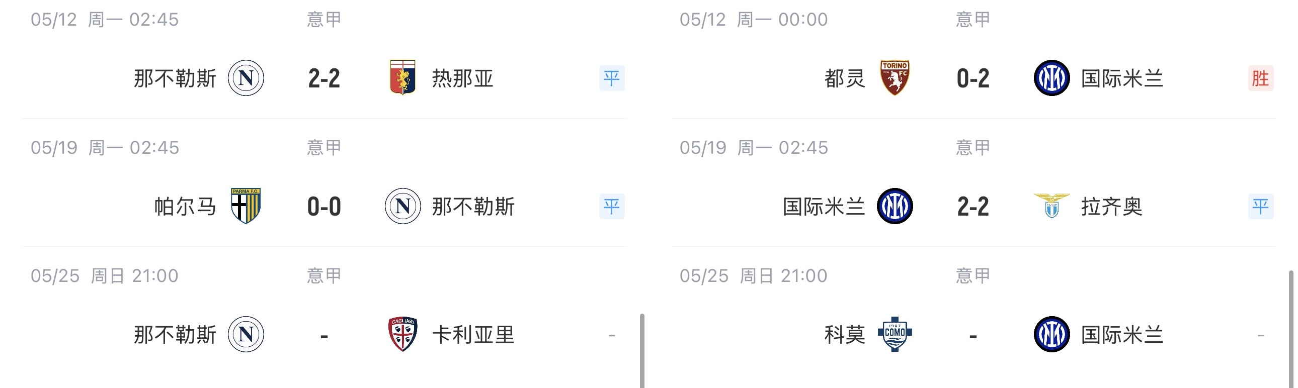 [球迷报道]再一再二不再三？那不勒斯3分领跑后2连平，但国米1胜1平错失良机(图3)