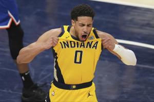 哈利伯顿狂砍三双，步行者领先尼克斯3-1