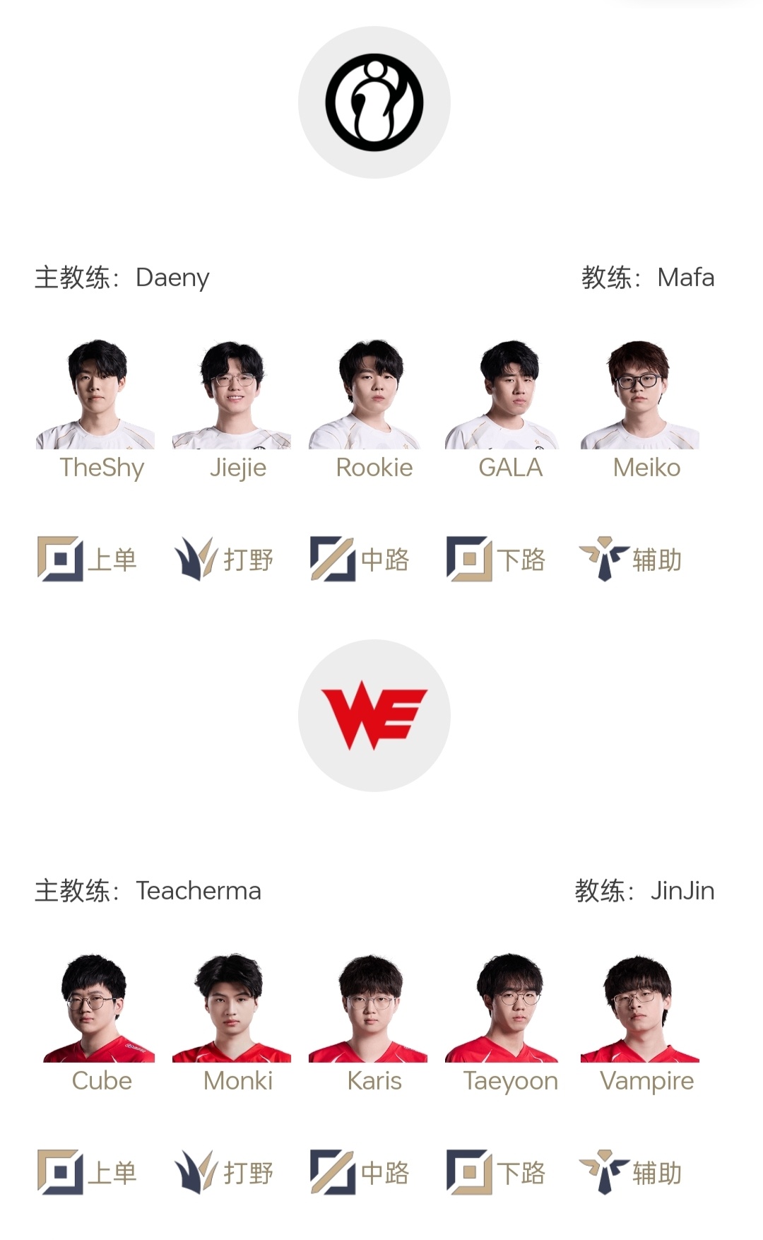 请神了❗️iGvsWE败者组生死战首发公布：微笑/Kid现身解说席🤩