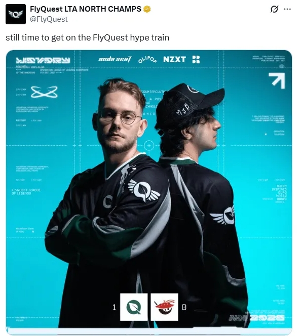 赢下首局后，FLY官推发文：现在加入FLY阵营还来得及