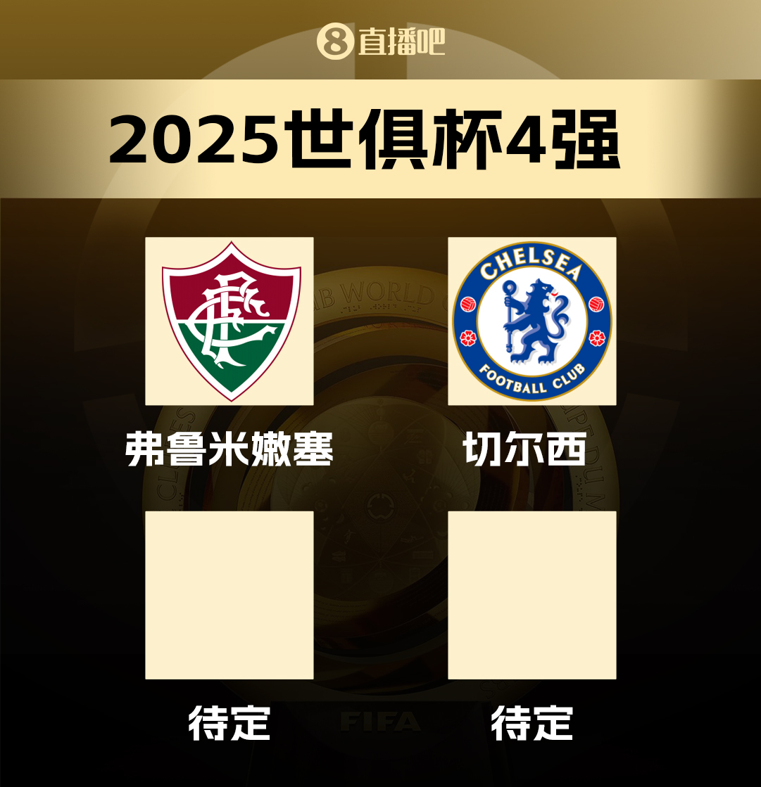 [有道理嘛?]世俱杯4强对阵️切尔西vs弗鲁米嫩塞，下半区“欧冠”明日出炉(图2)