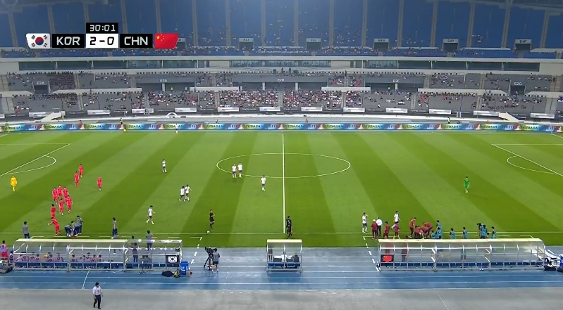20分钟轻松2-0国足！韩国东亚杯是二队出战，没有旅欧球员