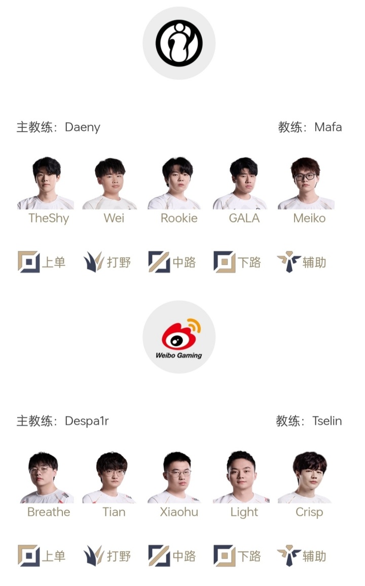 LPL明日首发： FPX更换首发银河交手Xun，iG休赛风波后Wei迎战Tian！