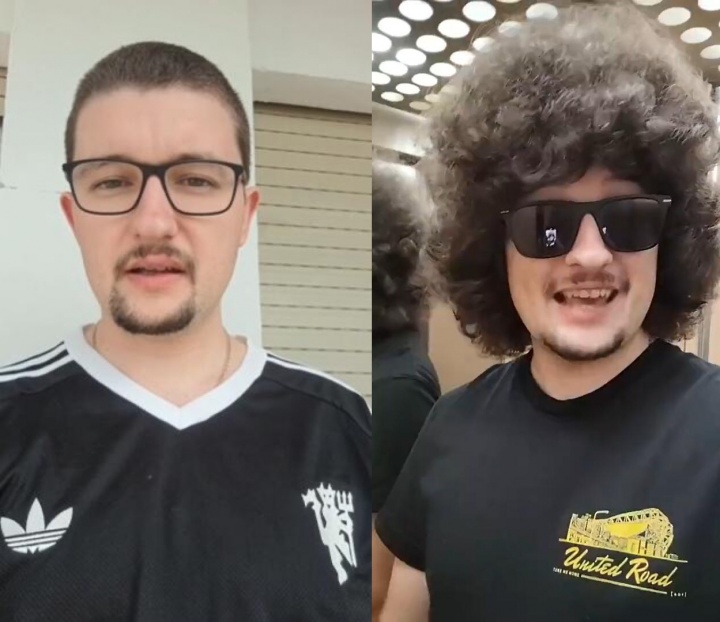 [有道理嘛?]不五连胜不理发！曼联一球迷发起挑战，近一年从平头变蓬蓬头(图2)