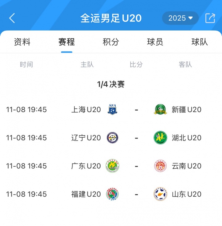 [值得一看]全运U20男足8强：新疆抽签晋级！上海、广东、山东、湖北头名晋级(图2)