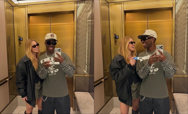 【球迷看点】维尼修斯与女友手持验孕棒暗示怀孕?图为AI生成,粉丝账号流出(图1) 【球迷看点】维尼修斯与女友手持验孕棒暗示怀孕?图为AI生成,粉丝账号流出(图1)