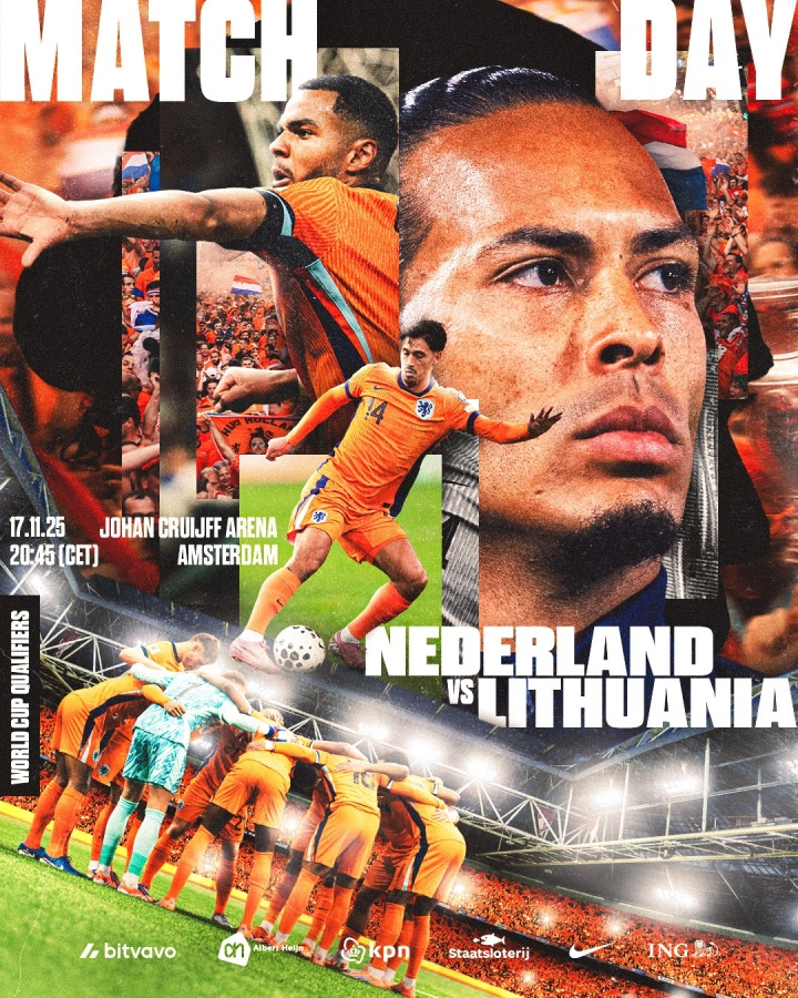 荷兰vs立陶宛首发：德佩、加克波先发，马伦、西蒙斯出战