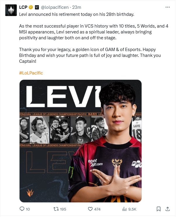 再见兵长👋越南GAM名宿打野选手Levi官宣退役！曾在S12“腐乳”TES