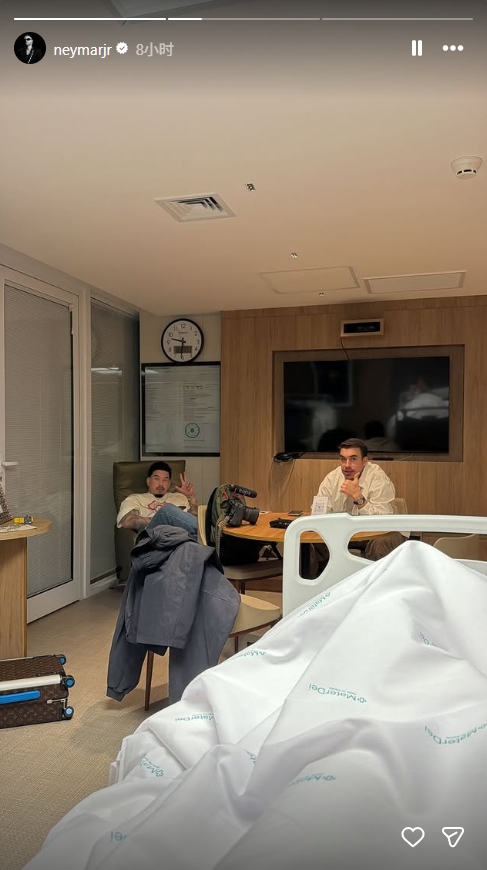 【体育世界】快34岁了！内马尔晒病床照确认接受手术，目标是参加2026世界杯(图2)