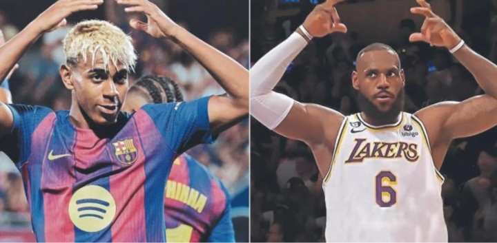 【有趣体育】世体：亚马尔与詹姆斯有许多共同之处，都与GOAT梅西和乔丹作比较(图1)