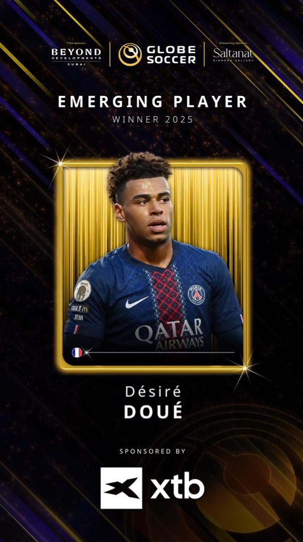 [球场观察]官方：杜埃荣膺2⬇️025环⚾足奖最佳新秀，击败居莱尔、库巴西、内维斯(图1)