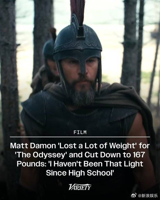 【万博电竞】马特达蒙为诺兰新作《奥德赛》疯狂减重:高中毕业后我没这么轻过