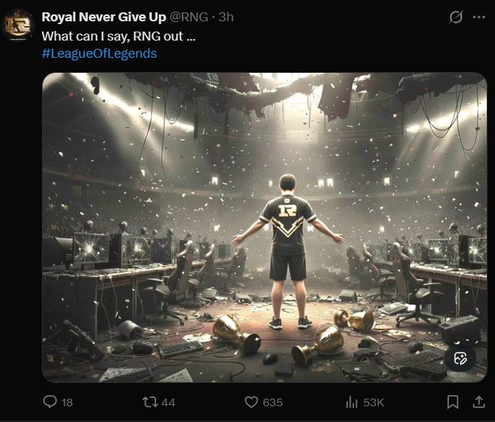 那就好好告个别吧~RNG官推宣布退出LPL：What can i say，RNG out