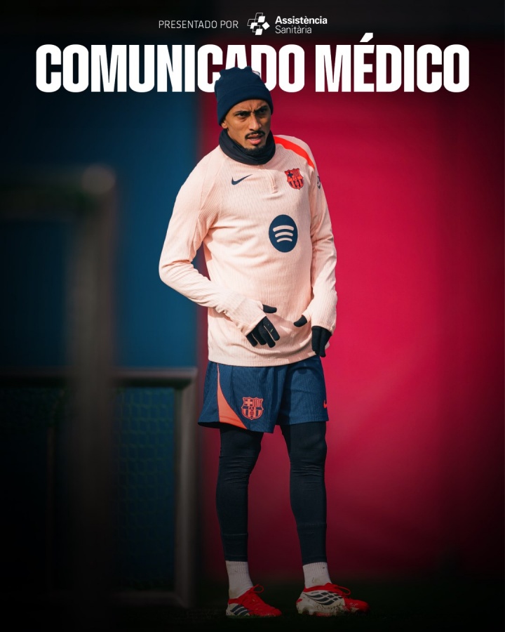 [球迷看点]巴萨官方：拉菲尼亚右大腿受伤，出于谨慎考虑缺席对阵皇社(图1)