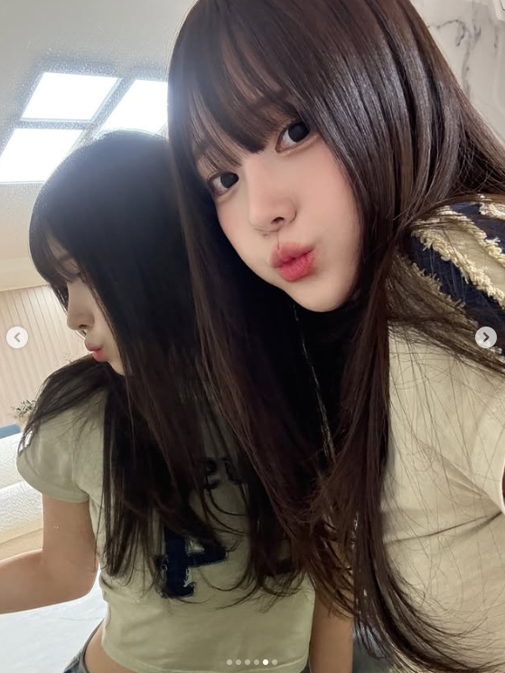 【球盟会】韩版《完蛋美女》演员mj晒照：日常装扮也很甜捏❥(^_-)