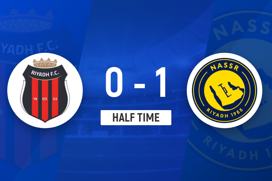 半场-C罗缺阵马内精彩凌空抽射破门 利雅得胜利1-0领先利雅得体育