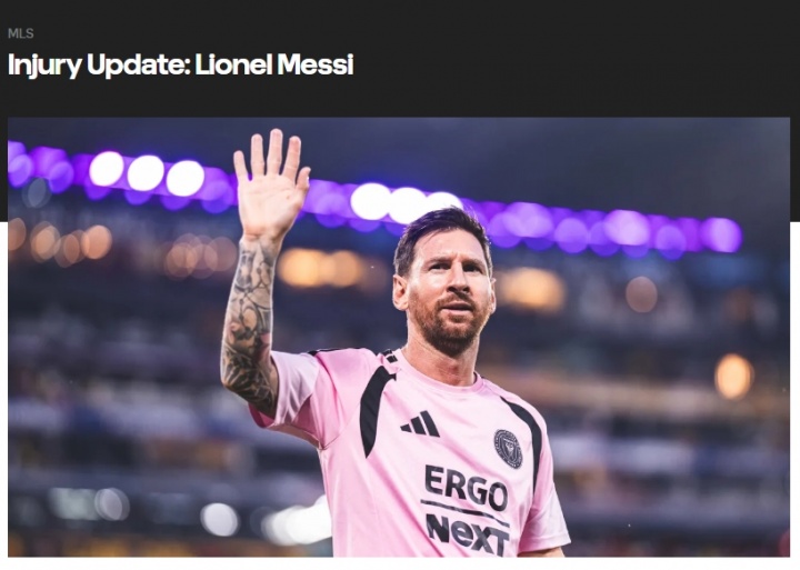 迈阿密国际官方：梅西左腿腿筋拉伤，回归时间取决于未来几天观察