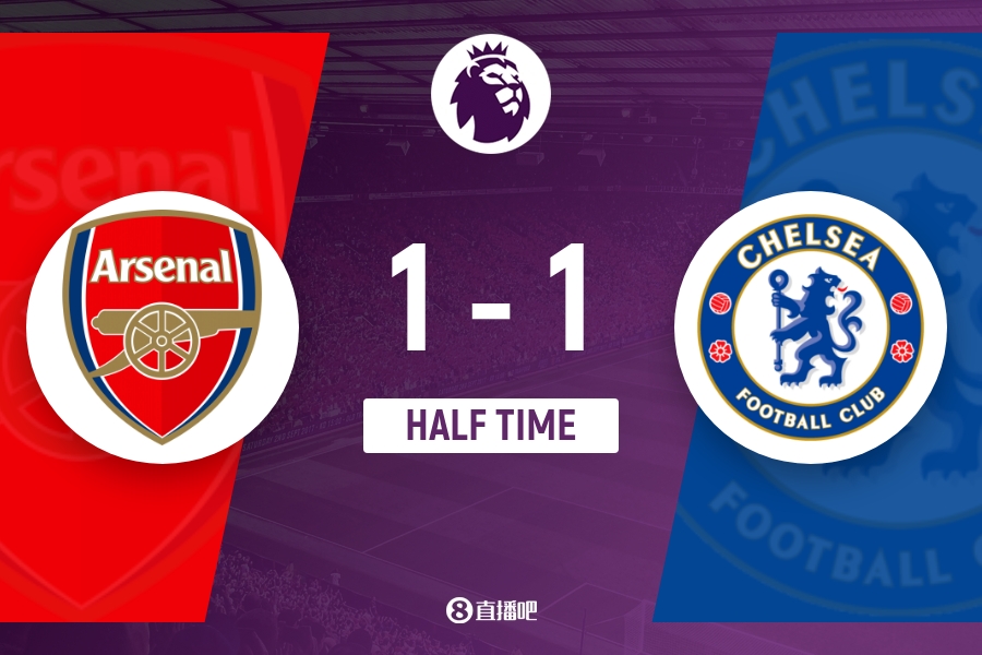 半场-阿森纳暂1-1切尔西 萨利巴赛季首球詹姆斯造因卡皮耶乌龙