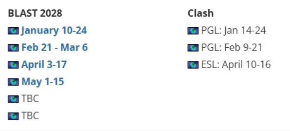 蒸蒸日上！BLAST官宣：2028年上半年赛事安排 27年和28年累计举办12场赛事