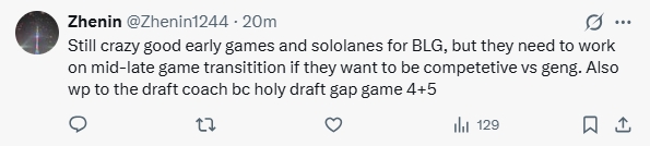 【蜗牛电竞】外网热议BLG 3-2 BFX:实际上5:0 BFX 就只是逗逗你的BFX