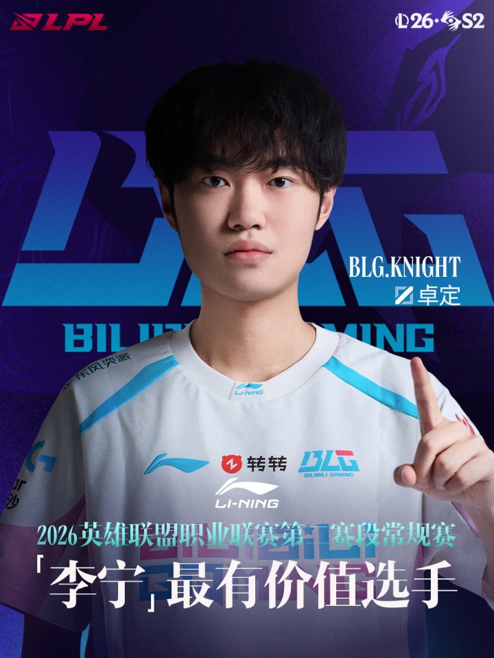 官方：BLG中单Knight荣获LPL第二赛段常规赛MVP🔥