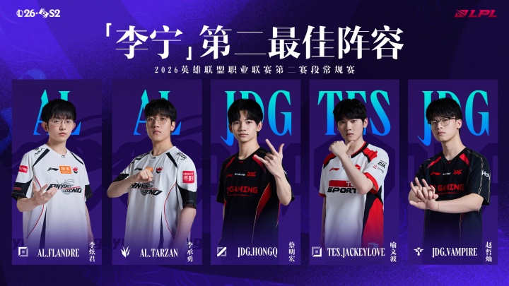 2026LPL第二赛段常规赛二阵:Flandre、Tarzan、HongQ、JKL、Vampire