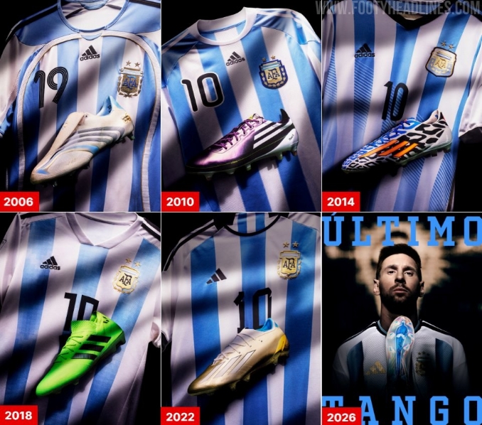 【球迷报道】20年6届世界杯！阿迪预热梅西2026世界杯战靴：最后的探戈！(图2)