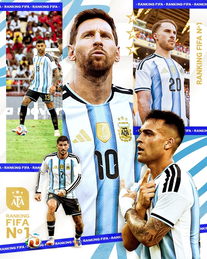 阿根廷被动升FIFA第一！阿媒：过往有FIFA第一无法夺世界杯的魔咒