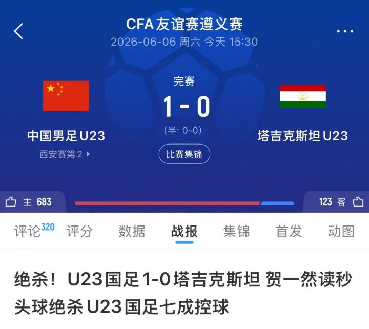 国字号2天3战全胜！U23今日绝杀、U19胜哥伦比亚、国足胜新加坡