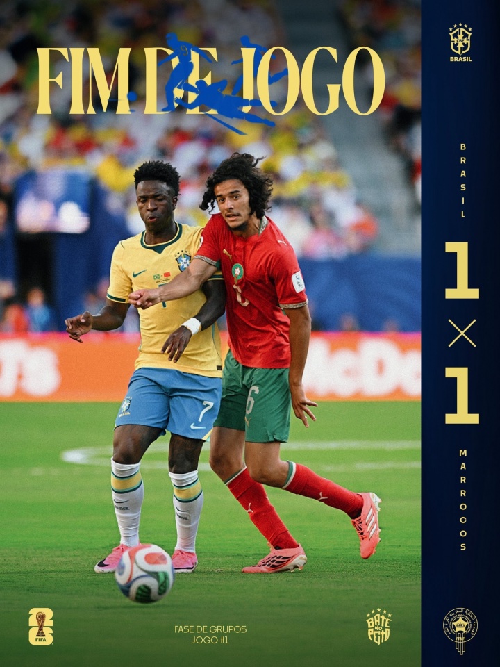 世界第6战平第7！巴西扣0.52分，摩洛哥加0.52分，FIFA排名不变